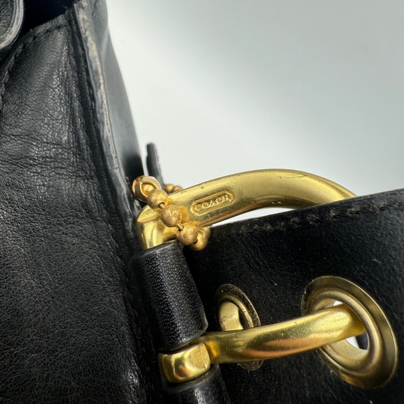 Coach Vintage Hampton Black Leather Brass Soho Tote Carryall Purse - ANOMALY BAG - Picture 8 of 12